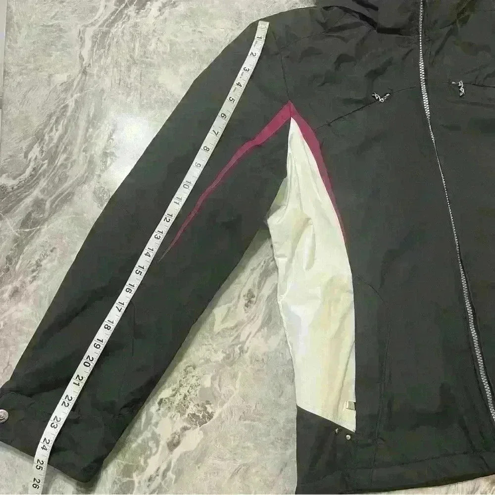 ZeroXposur Black Purple White Women's Large Hooded Jacket Double Zipper Pockets - Picture 6 of 11